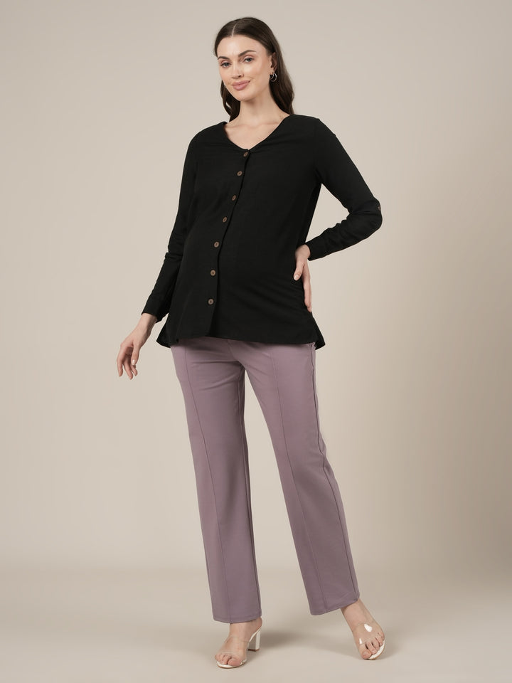 Lilac Maternity Stretchy Wide Leg Pants