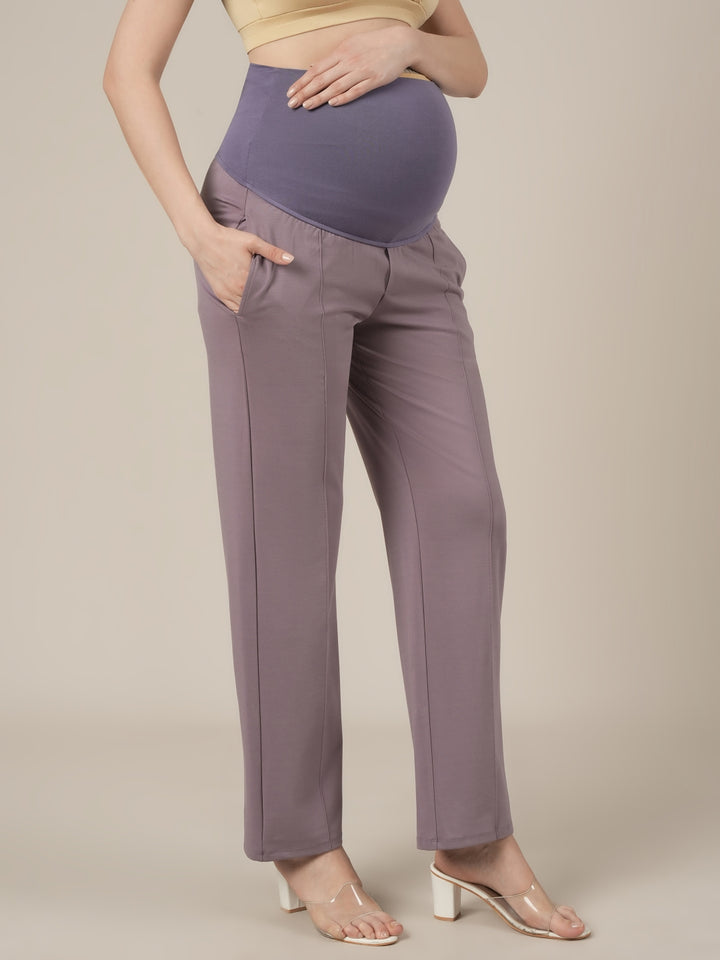 Lilac Maternity Stretchy Wide Leg Pants