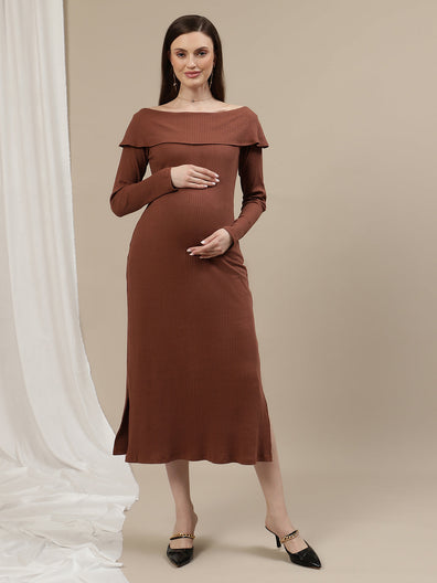 Off-Shoulder Maternity Bodycon Dress