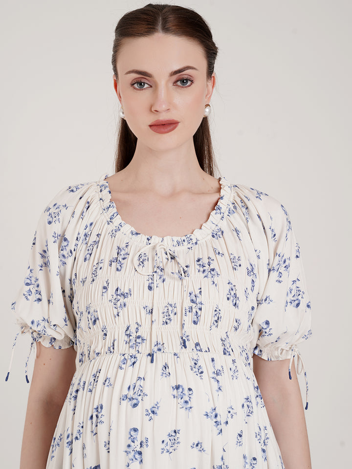 Long White Maternity Dress