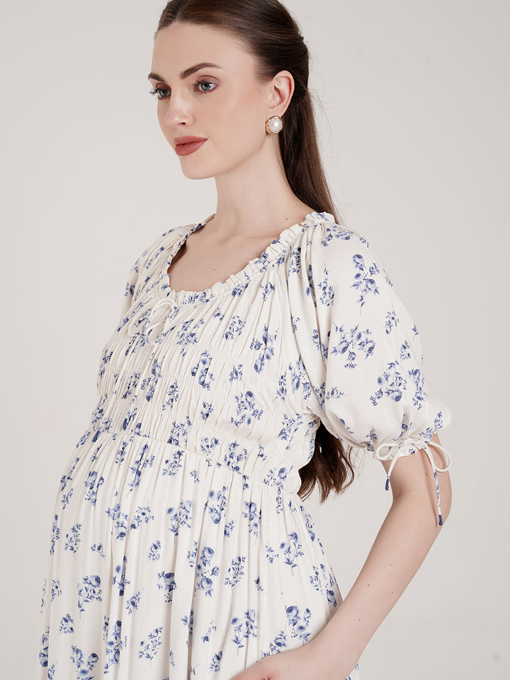 Long White Maternity Dress