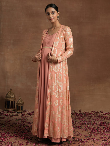 Lurex Maternity Anarkali with Embellished Jacket