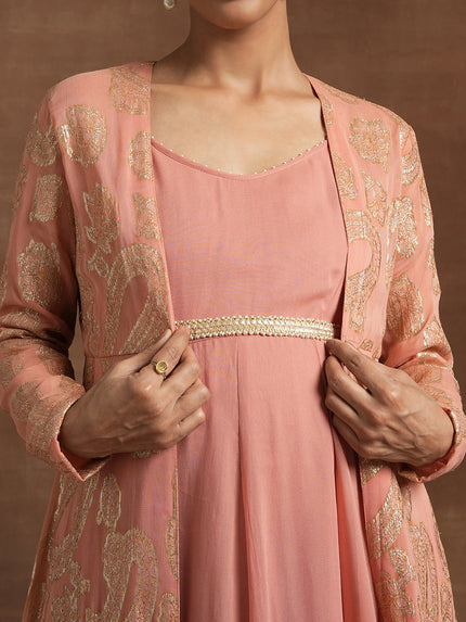 Lurex Maternity Anarkali with Embellished Jacket