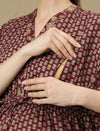 Maroon Maternity Collared Kaftan Dress