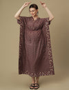Maroon Maternity Collared Kaftan Dress