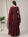 Maroon Lace Maternity & Nursing Flared Kurta with Dupatta