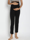 Maternity French Terry Ankle Pants- Black