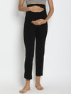 Maternity French Terry Ankle Pants- Black