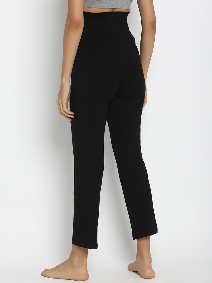 Maternity French Terry Ankle Pants- Black