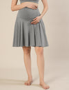 Maternity Over-Belly Flared Skort with Inner Shorts - Grey