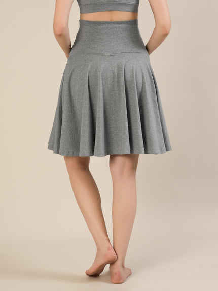 Maternity Over-Belly Flared Skort with Inner Shorts - Grey