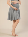 Maternity Over-Belly Flared Skort with Inner Shorts - Grey