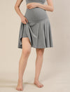 Maternity Over-Belly Flared Skort with Inner Shorts - Grey