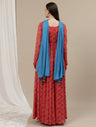 2pc. Red Maternity Gown with Dupatta