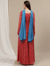 2pc. Red Maternity Gown with Dupatta