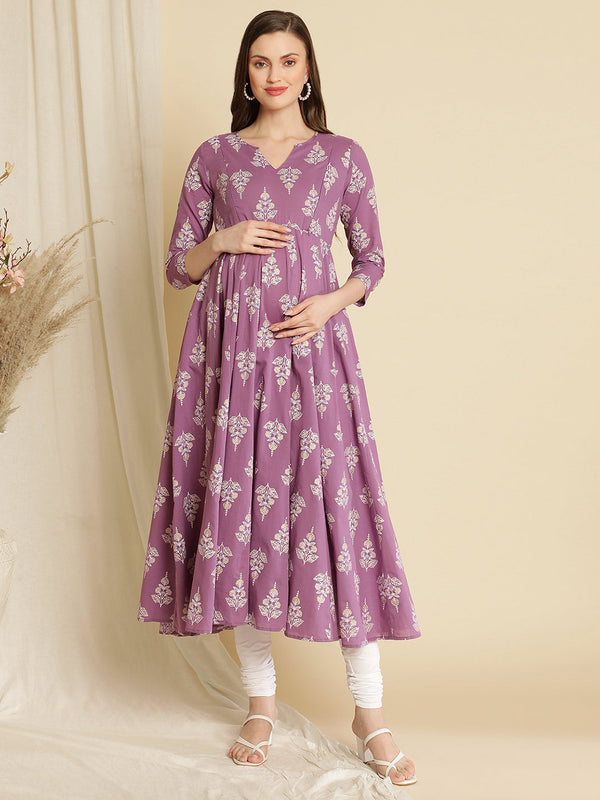 Maternity Anarkali Kurta with Dupatta