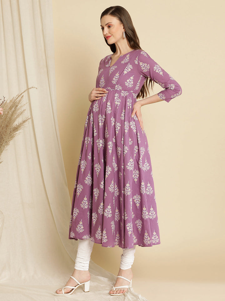 Maternity Anarkali Kurta with Dupatta
