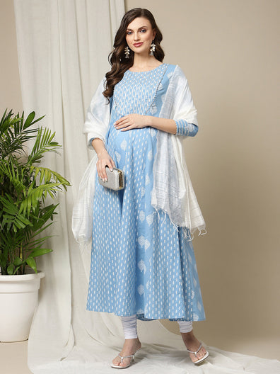 Maternity Anarkali Cotton Kurti