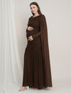 Maternity Draped Baby Shower Gown - Brown