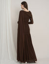 Maternity Draped Baby Shower Gown - Brown