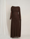 Maternity Draped Baby Shower Gown - Brown
