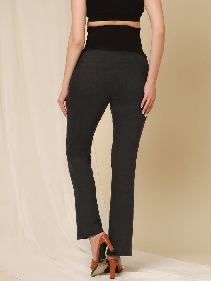 Maternity Bootcut Jeans- Charcoal Grey