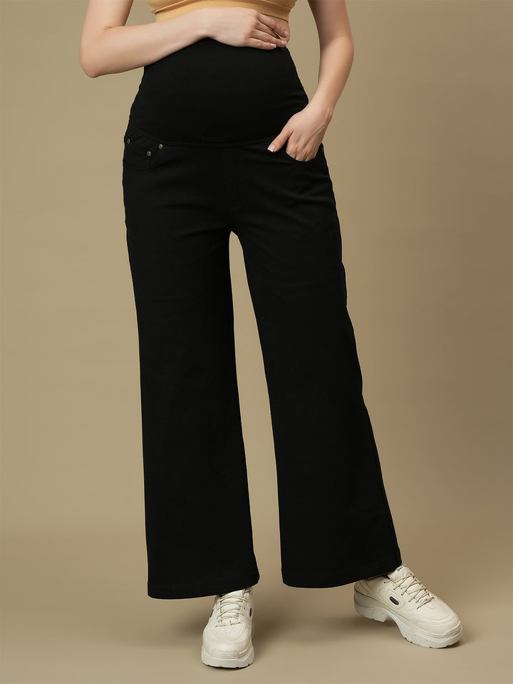 Maternity Black Flare Bell Bottom Jeans