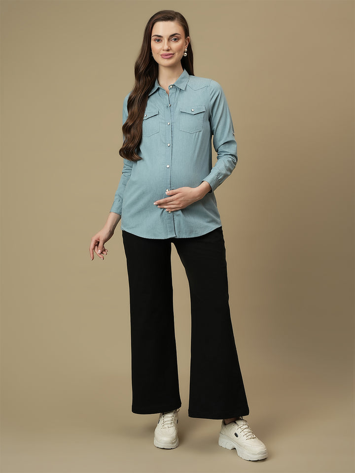 Maternity Black Flare Bell Bottom Jeans