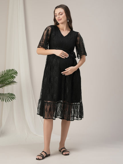 Maternity Black Lace Dress