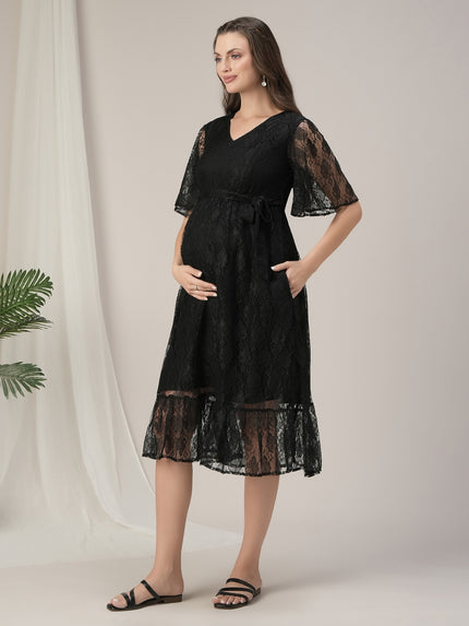 Maternity Black Lace Dress