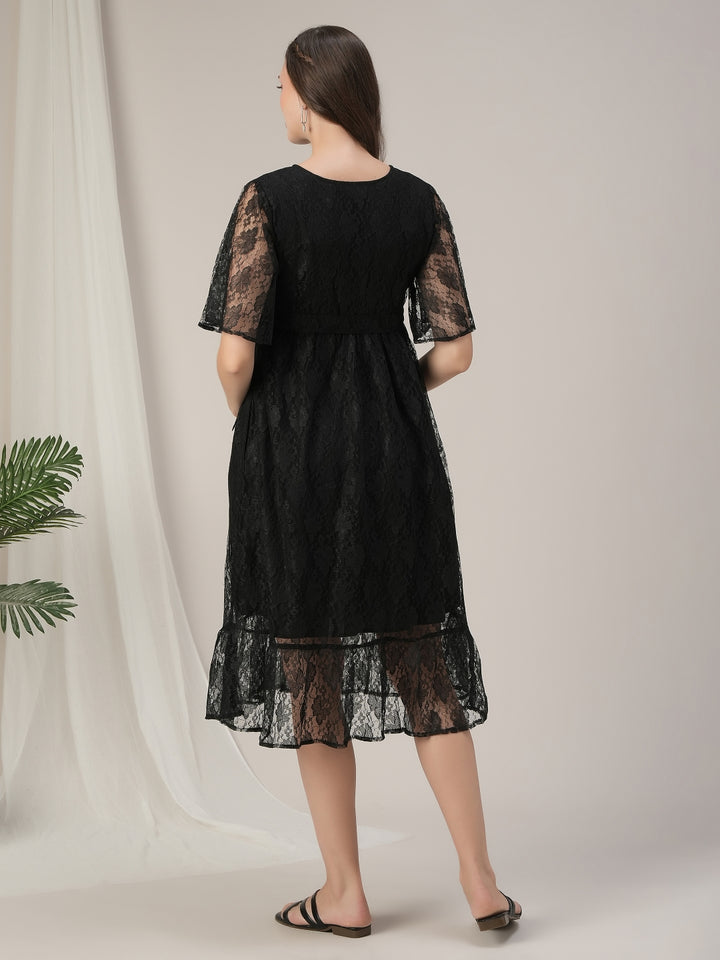 Maternity Black Lace Dress