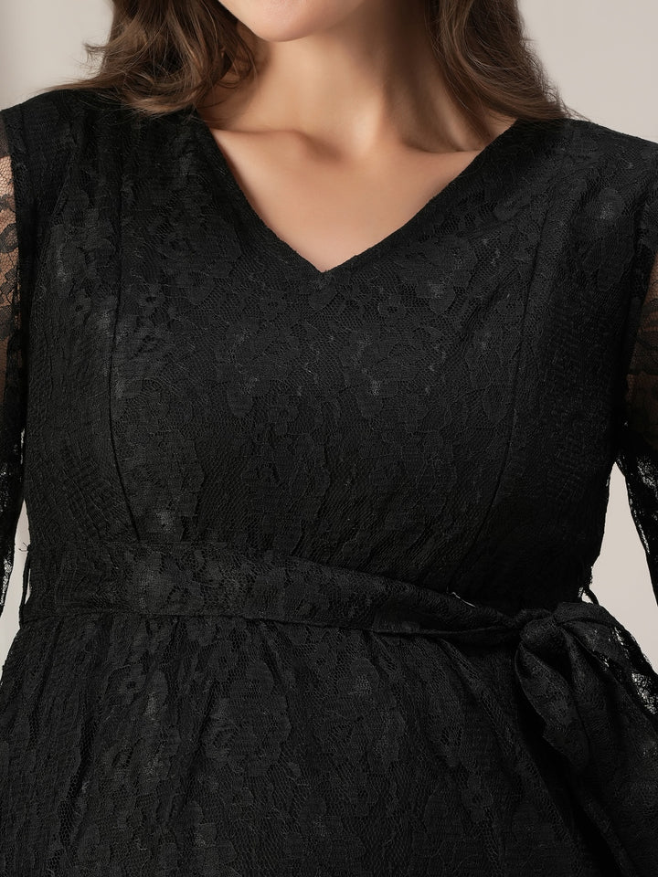 Maternity Black Lace Dress