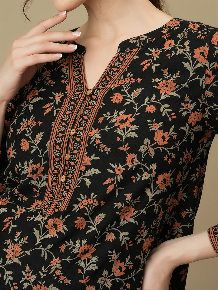 Maternity Black Long Tunic Top