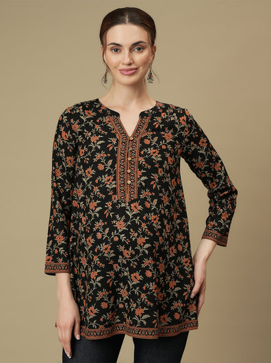 Maternity Black Long Tunic Top