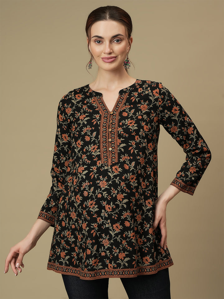 Maternity Black Long Tunic Top