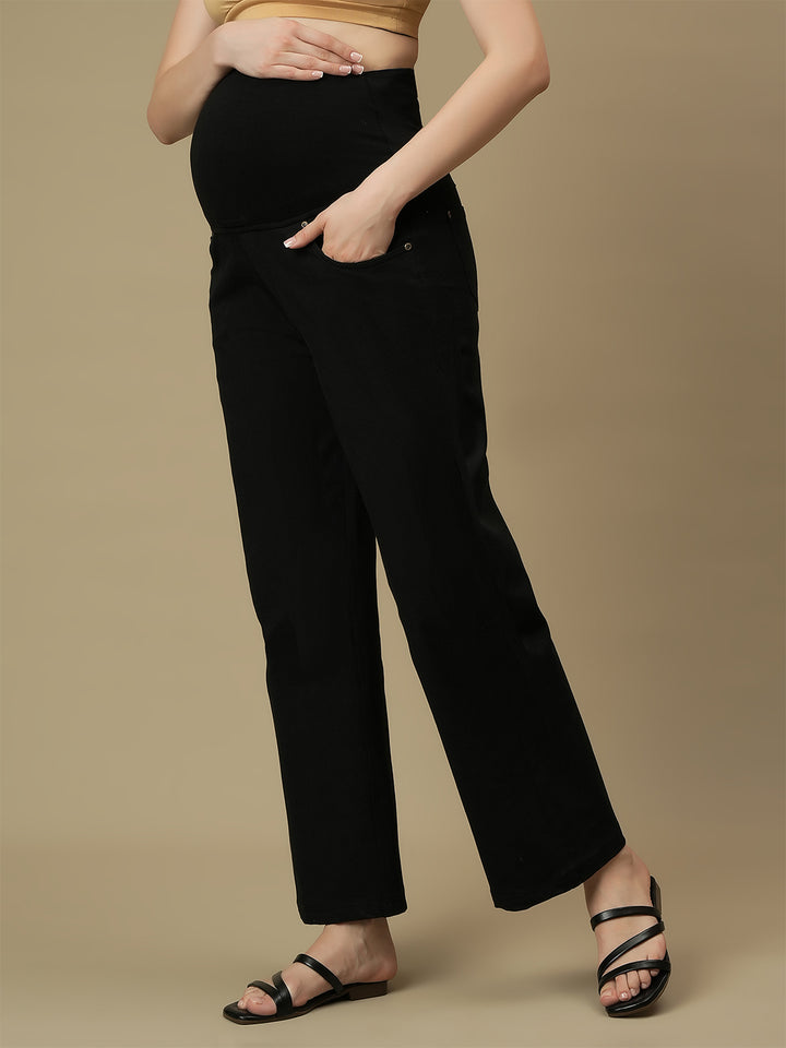 Maternity Black Wide-leg Jeans