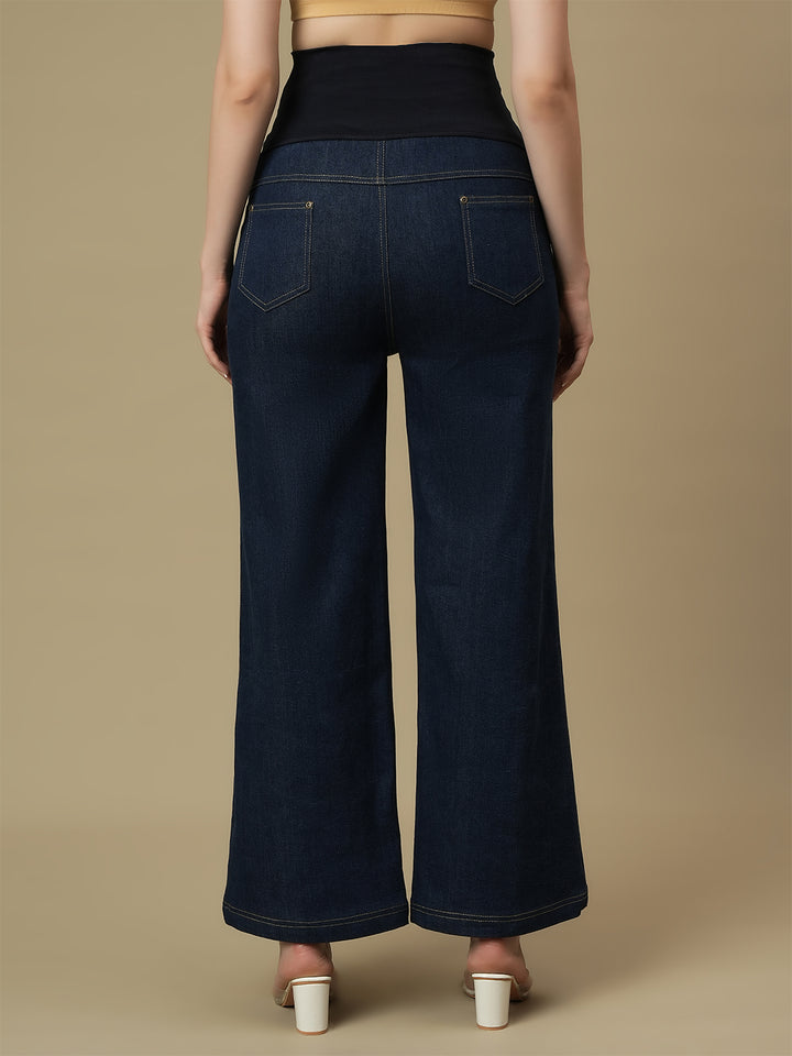 Maternity Blue Flare Bell Bottom Jeans