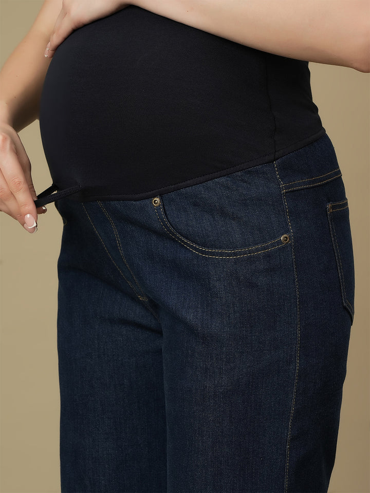 Maternity Blue Flare Bell Bottom Jeans
