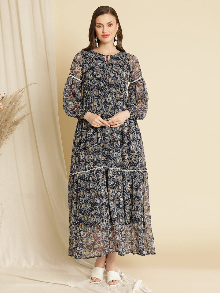 Maternity Blue Maxi Dress