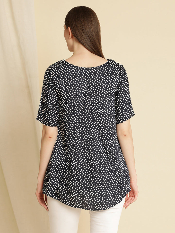 Maternity Blue Polka Top