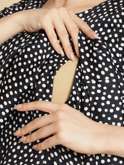 Maternity Blue Polka Top