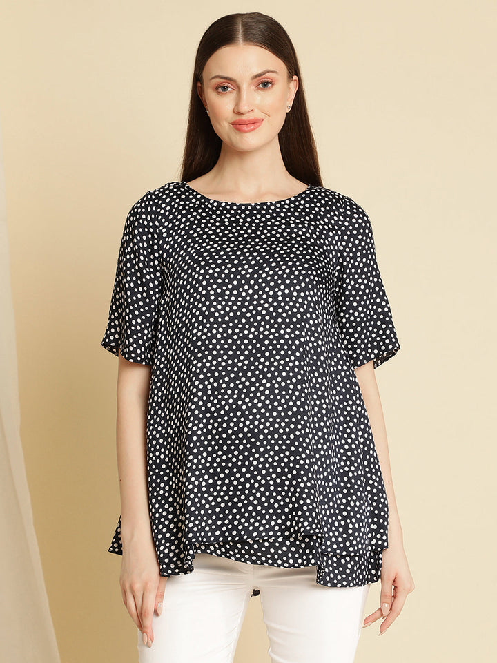 Maternity Blue Polka Top