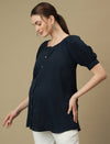 Maternity Blue Puff Sleeves Top