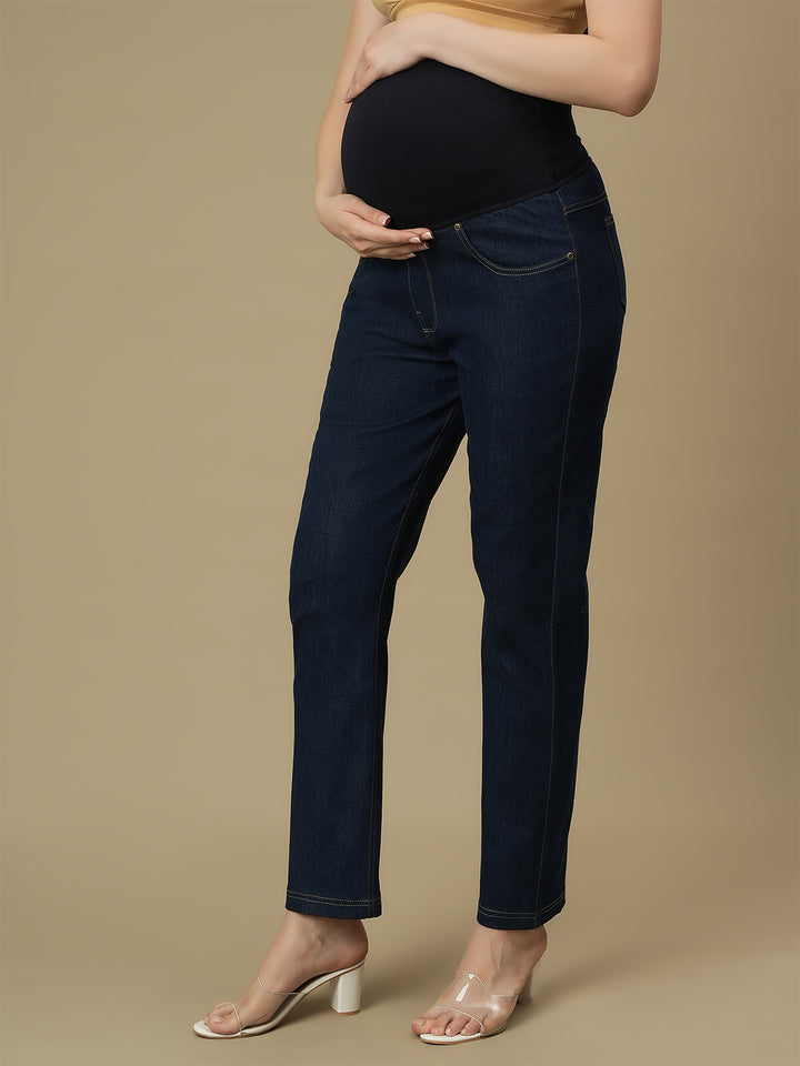 Maternity Blue Straight Leg Jeans