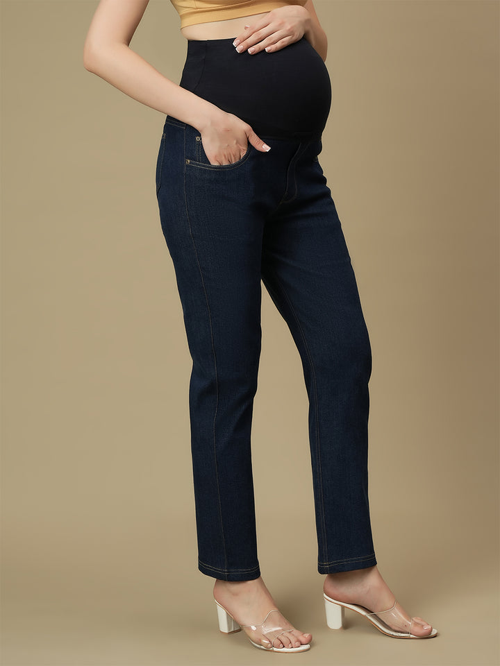 Maternity Blue Straight Leg Jeans