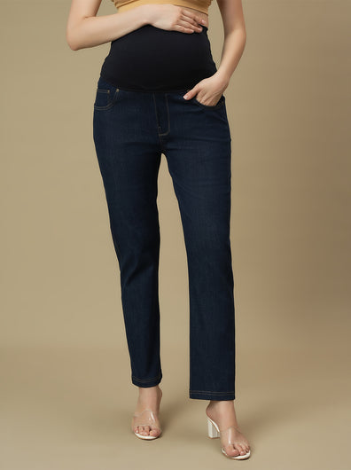 Maternity Blue Straight Leg Jeans