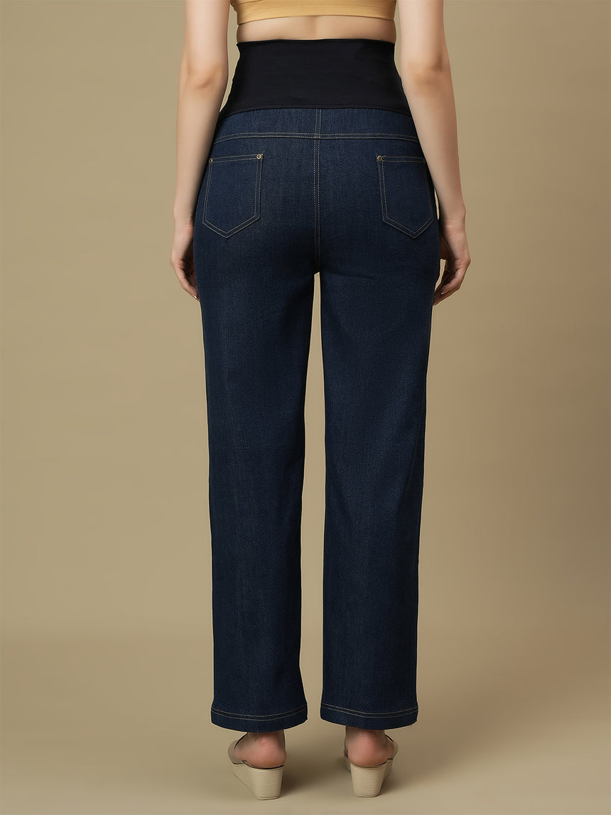 Maternity Blue Wide-leg Jeans