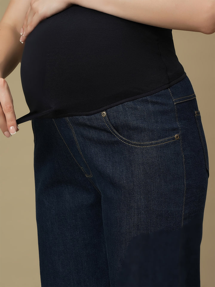 Maternity Blue Wide-leg Jeans