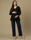 Maternity Blue Wide-leg Jeans