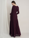 Maternity Draped Baby Shower Gown - Purple